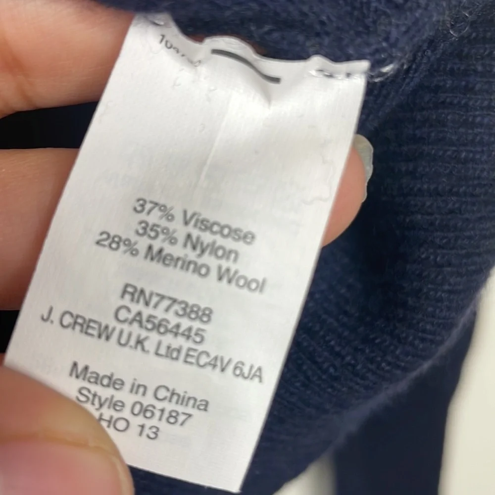 J. Crew Bowtie Merino Wool Blend Crewneck sz XS‎ Blue/White